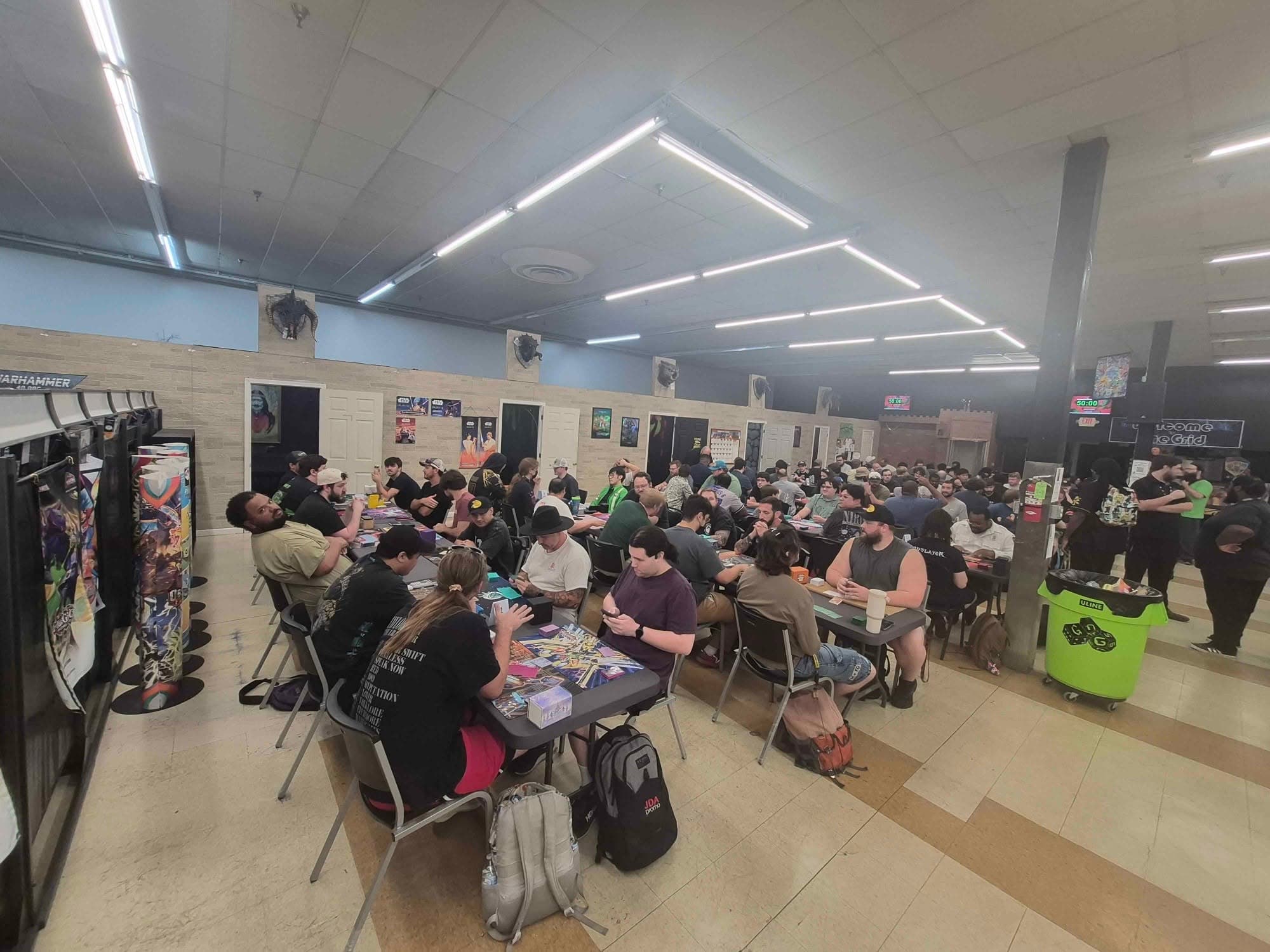 Large gaming tables in the Gamers N Geeks event hall